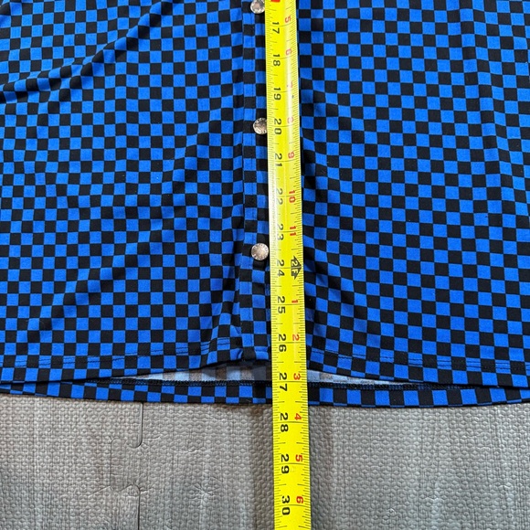 MICHAEL Michael Kors Black and Blue Checkered Shirt with snaps XL - Picture 4 of 6